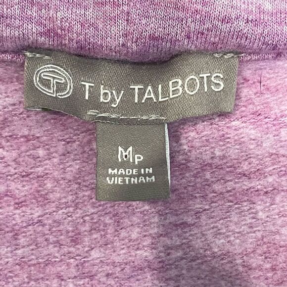 T by Talbots Purple Long Sleeves Cowl Neck Sweatshirt Size Medium Petite - Picture 6 of 6